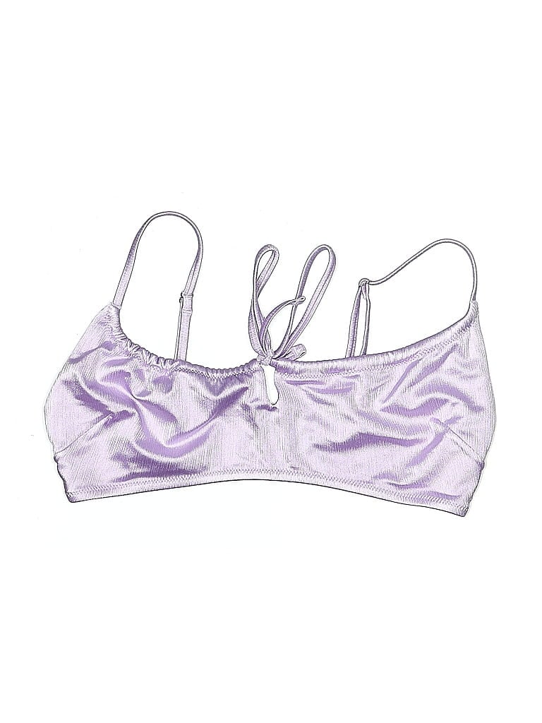 Pre-owned H&m Swimsuit Top Purple Metallic Pattern Swimwear