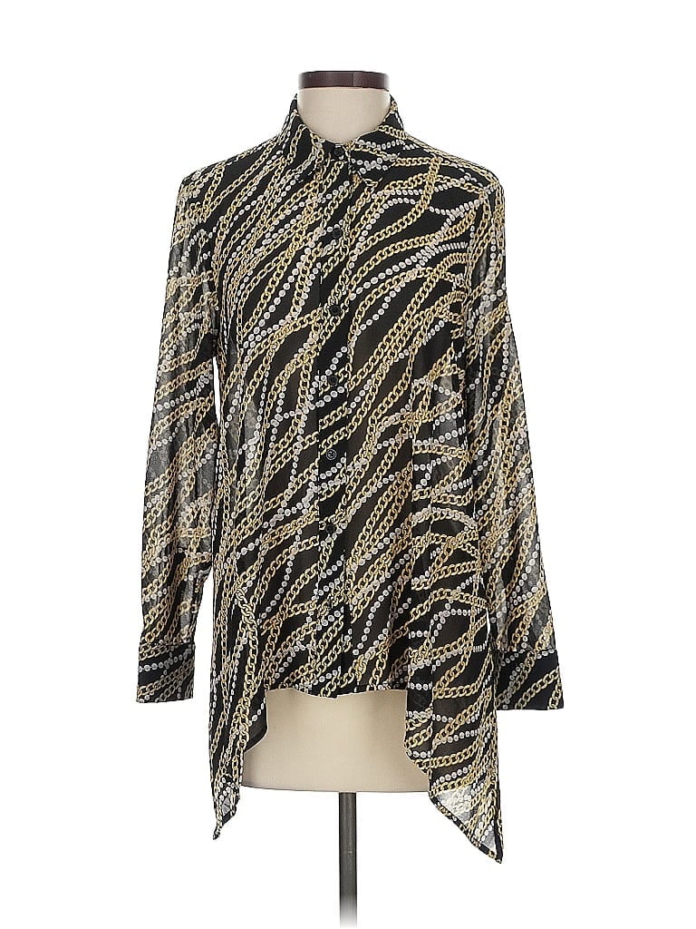 Pre-owned Michael Michael Kors Long Sleeve Blouse In Gold