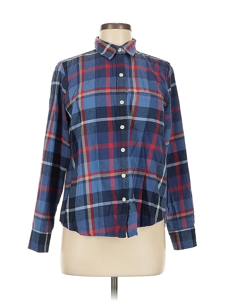 Pre-owned Old Navy Long Sleeve Button Down Shirt In Blue