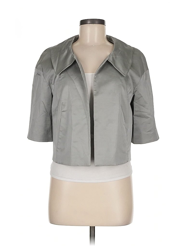 Pre-owned Ann Taylor 3/4 Sleeve Button Down Shirt In Gray