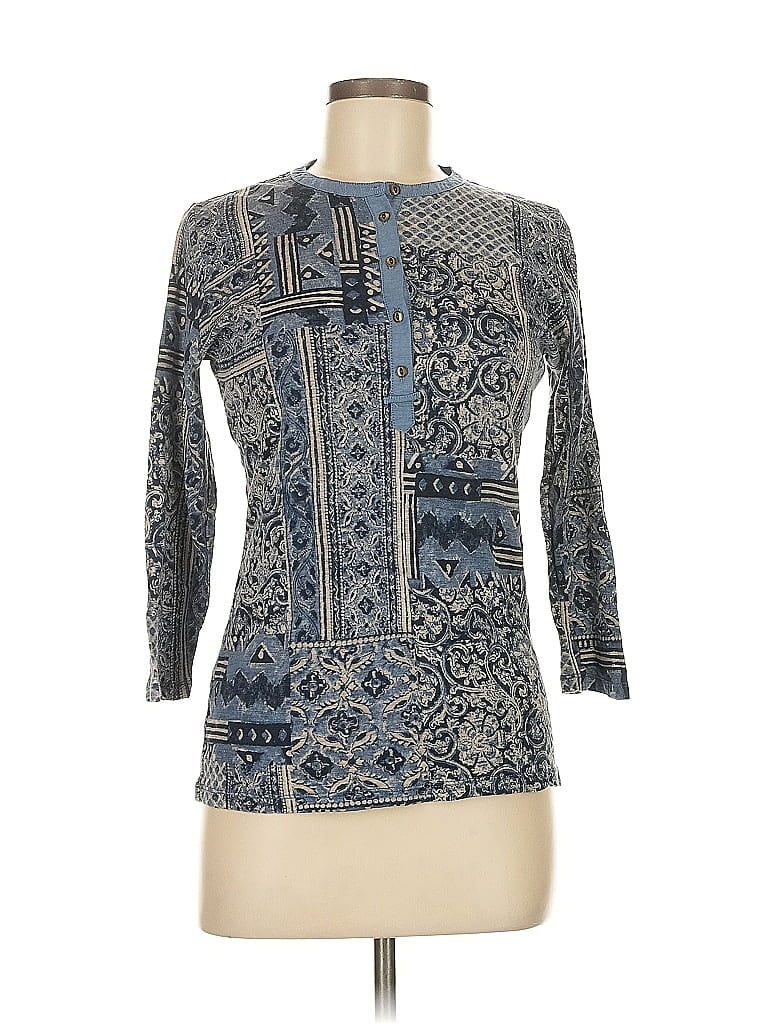 Pre-owned Polo Ralph Lauren 3/4 Sleeve Blouse In Blue