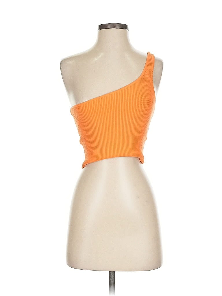 Click to view more detailed imagery on our partner's website Pre-owned House Of Harlow 1960 Tube Top Orange One Shoulder Neckline Tops