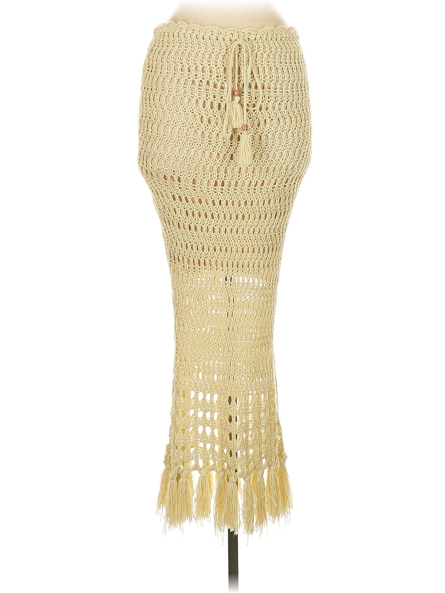 Mable 100% Acrylic Gold Casual Skirt Size M