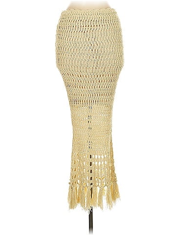 Mable 100% Acrylic Gold Casual Skirt Size M