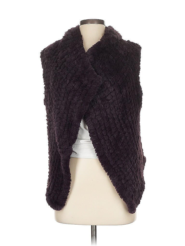 Pre-owned Bagatelle Faux Fur Vest In Burgundy