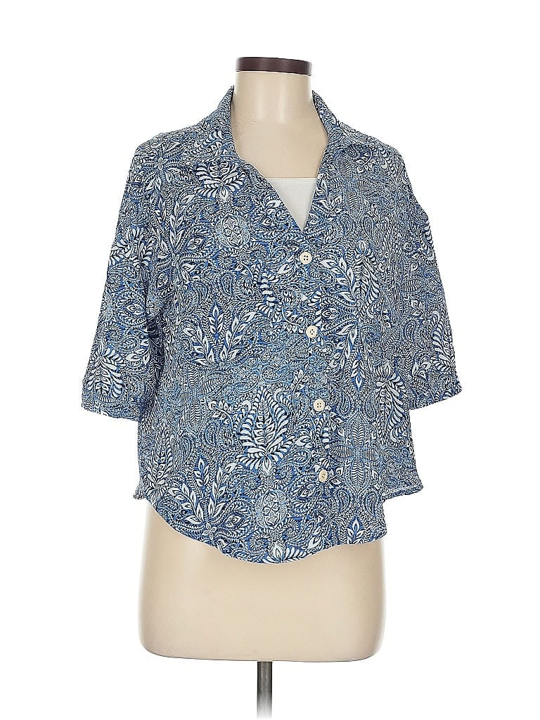 Pre-owned Alex & Lili 3/4 Sleeve Blouse In Blue