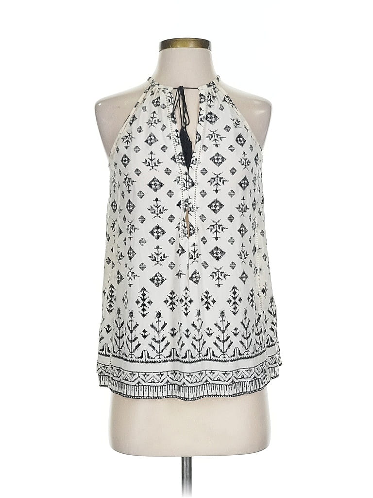 Pre-owned Joie Sleeveless Silk Top Ivory Halter Neckline Tops In White