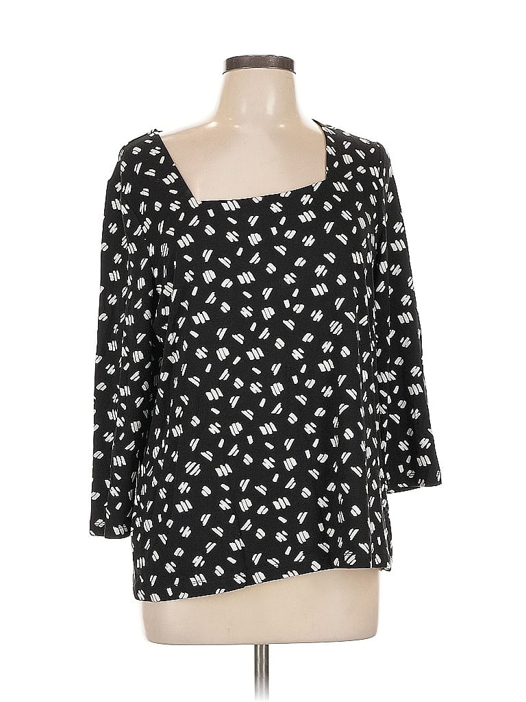 Pre-owned Chico's 3/4 Sleeve Blouse In Black