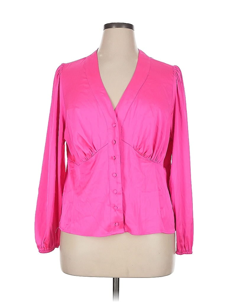 Pre-owned Torrid Long Sleeve Blouse In Pink