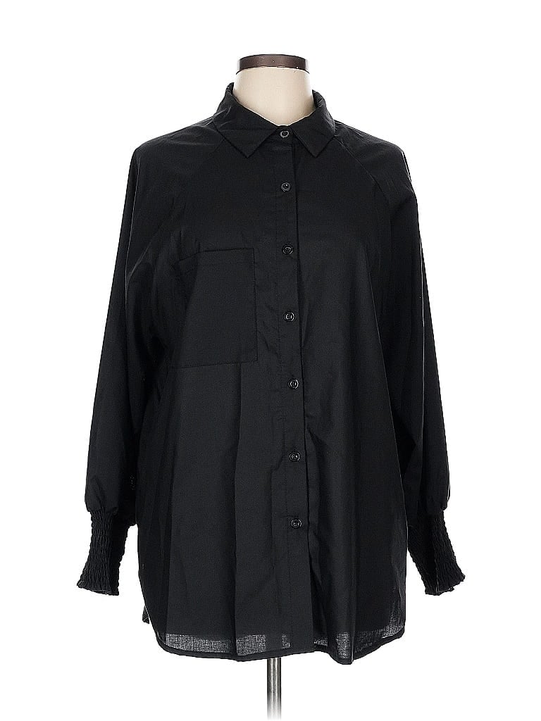 Pre-owned Unbranded Long Sleeve Button Down Shirt In Black