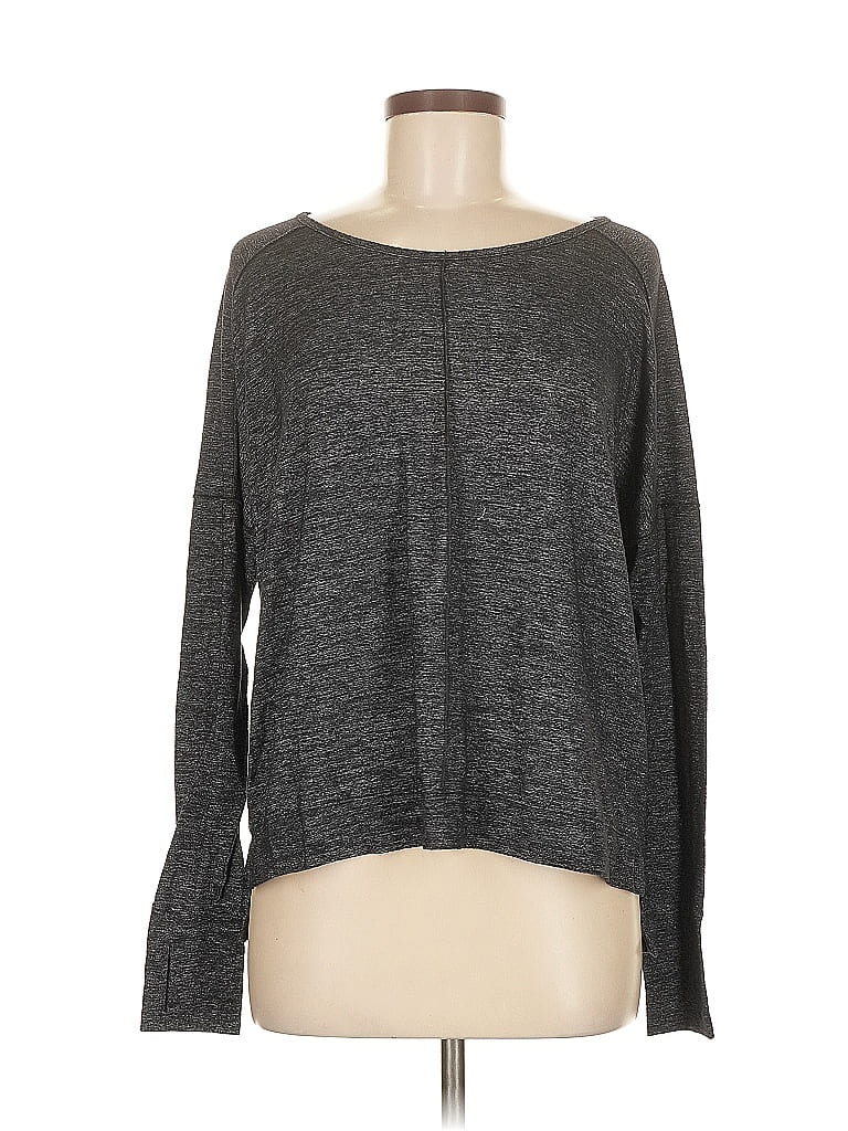 Pre-owned Athleta Long Sleeve T-shirt In Gray