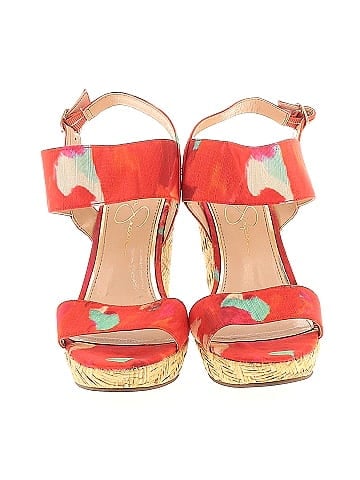 Jessica Simpson Orange Red Wedges Size EU 37