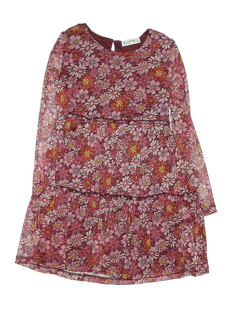 11585 Burgundy Floral Knitted Dress