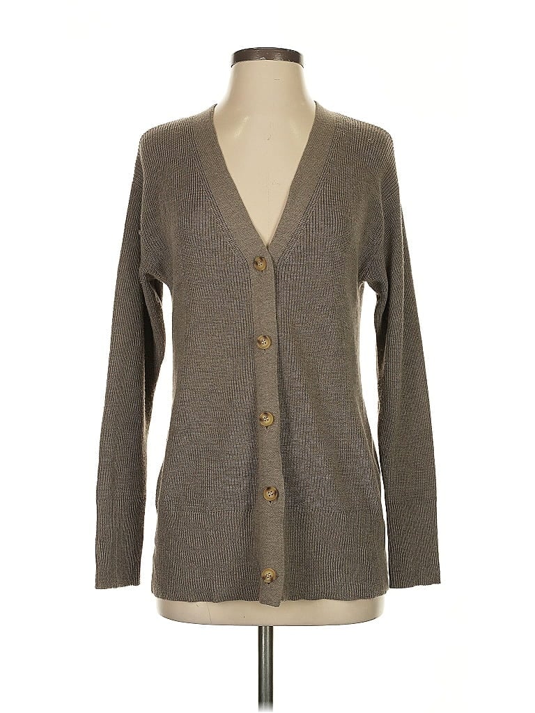 Pre-owned Ella Moss Cardigan Sweater In Gray