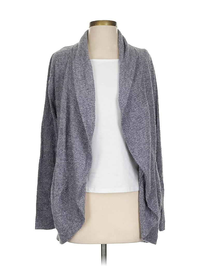 Pre-owned Barefoot Dreams Cozychic Lite Cardigan Sweater In Gray