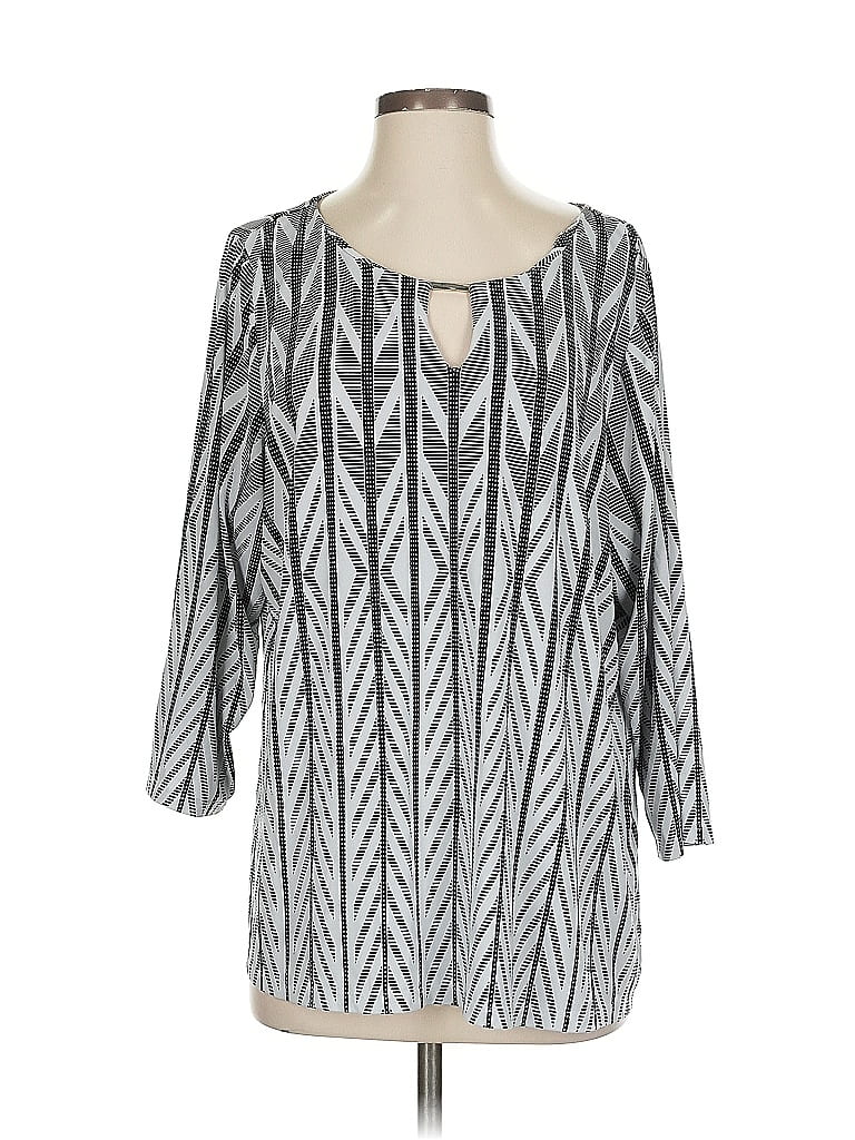 Pre-owned Calvin Klein 3/4 Sleeve Blouse In White