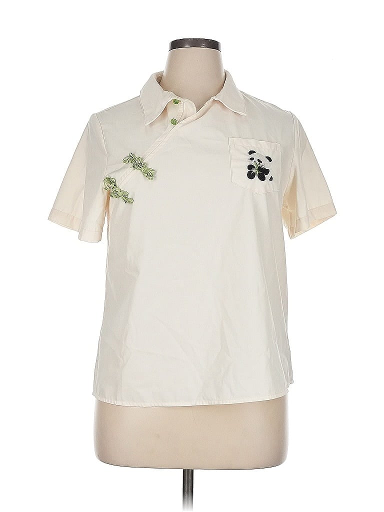 Pre-owned Assorted Brands Short Sleeve Blouse In White