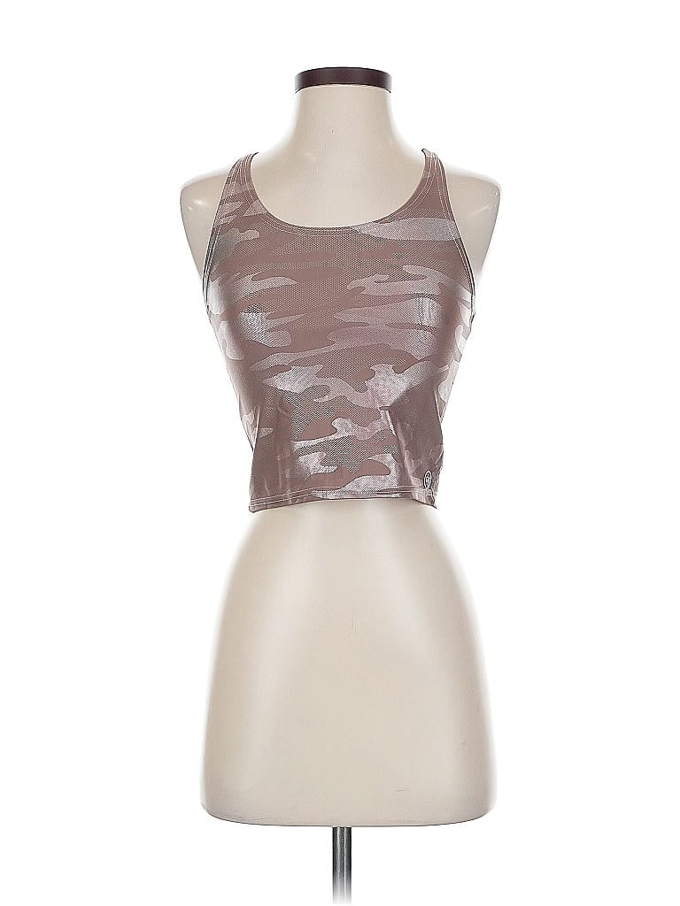 Pre-owned Greater Than Sports Tank Top Brown Halter Neckline Tops