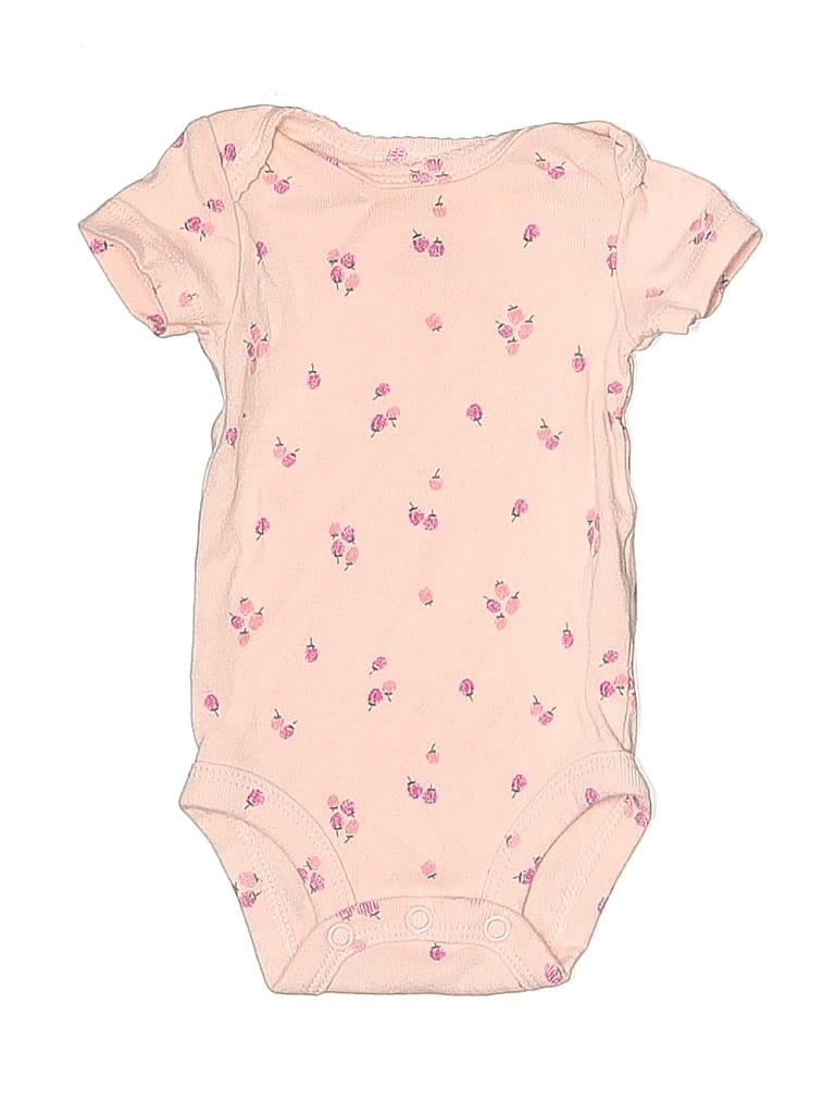CARTER'S Pre-owned Babies' Short Sleeve Onesie In Pink