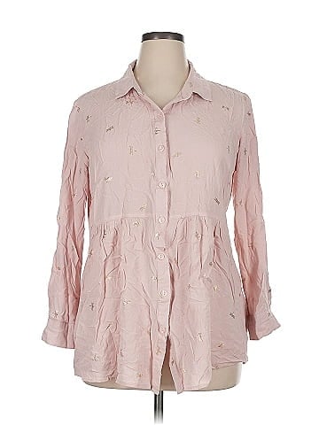 Solitaire 3/4 Sleeve Button-Down Shirt (view 1)