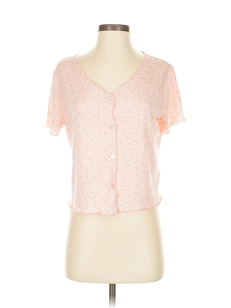 Pre-owned Splendid Short Sleeve Blouse In Pink