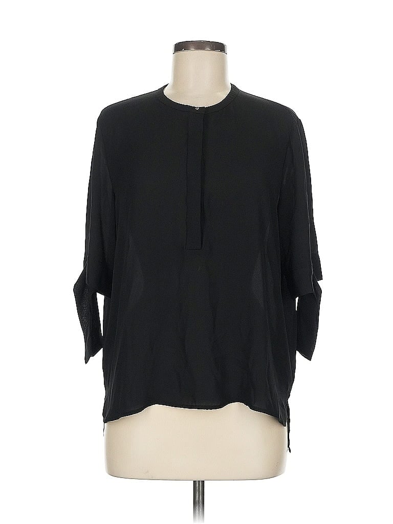 Pre-owned Calvin Klein 3/4 Sleeve Blouse In Black