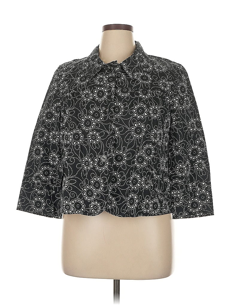 Pre-owned Style & Co 3/4 Sleeve Button Down Shirt In Gray