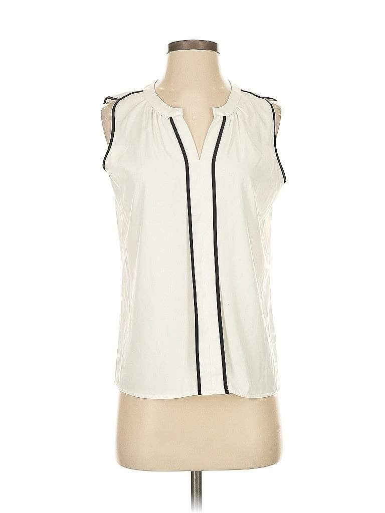 Pre-owned Calvin Klein Sleeveless Blouse In White