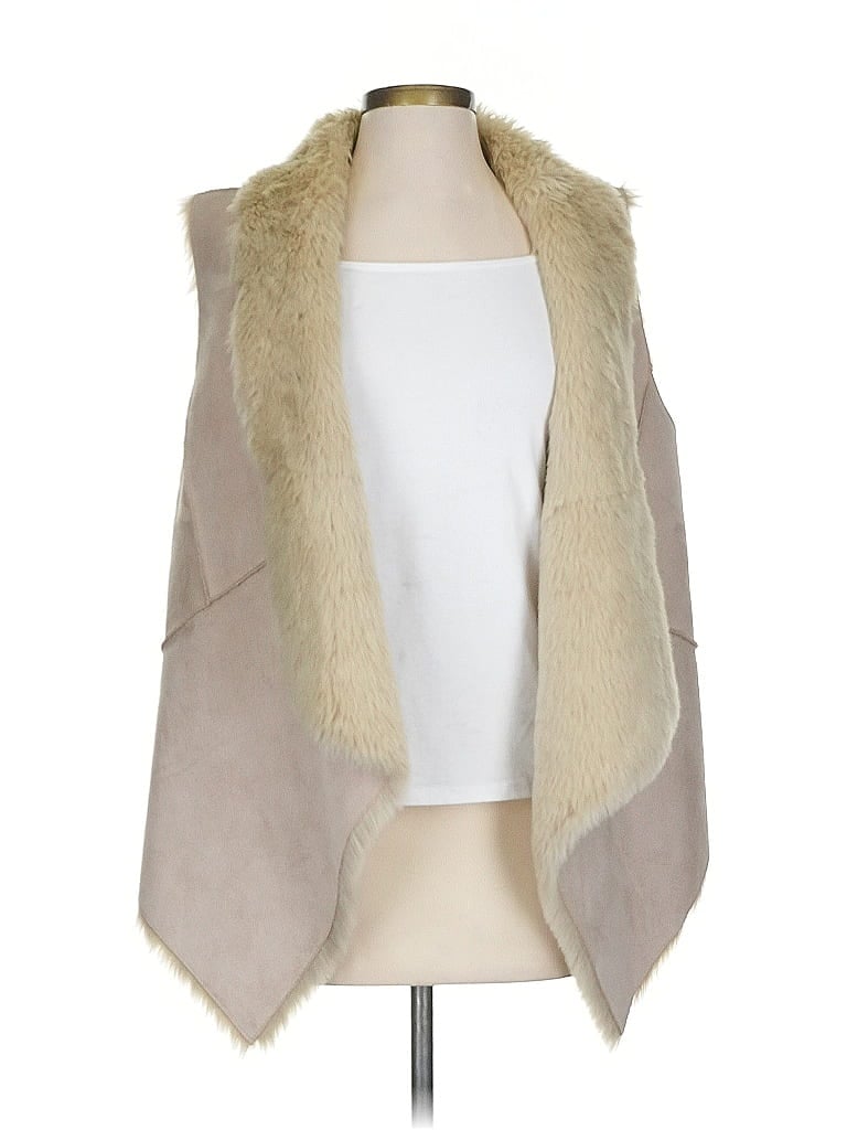 Pre-owned Ann Taylor Loft Faux Fur Vest In Brown