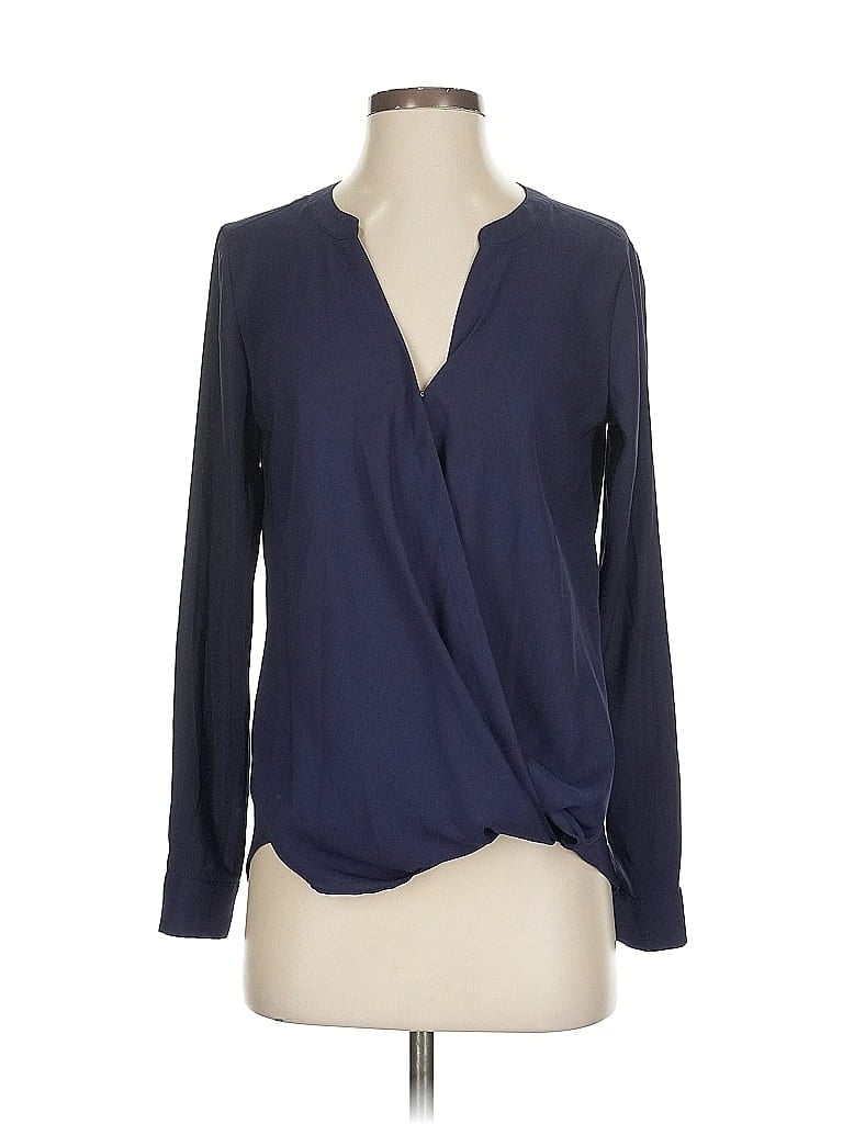 Pre-owned Ann Taylor Long Sleeve Blouse In Blue