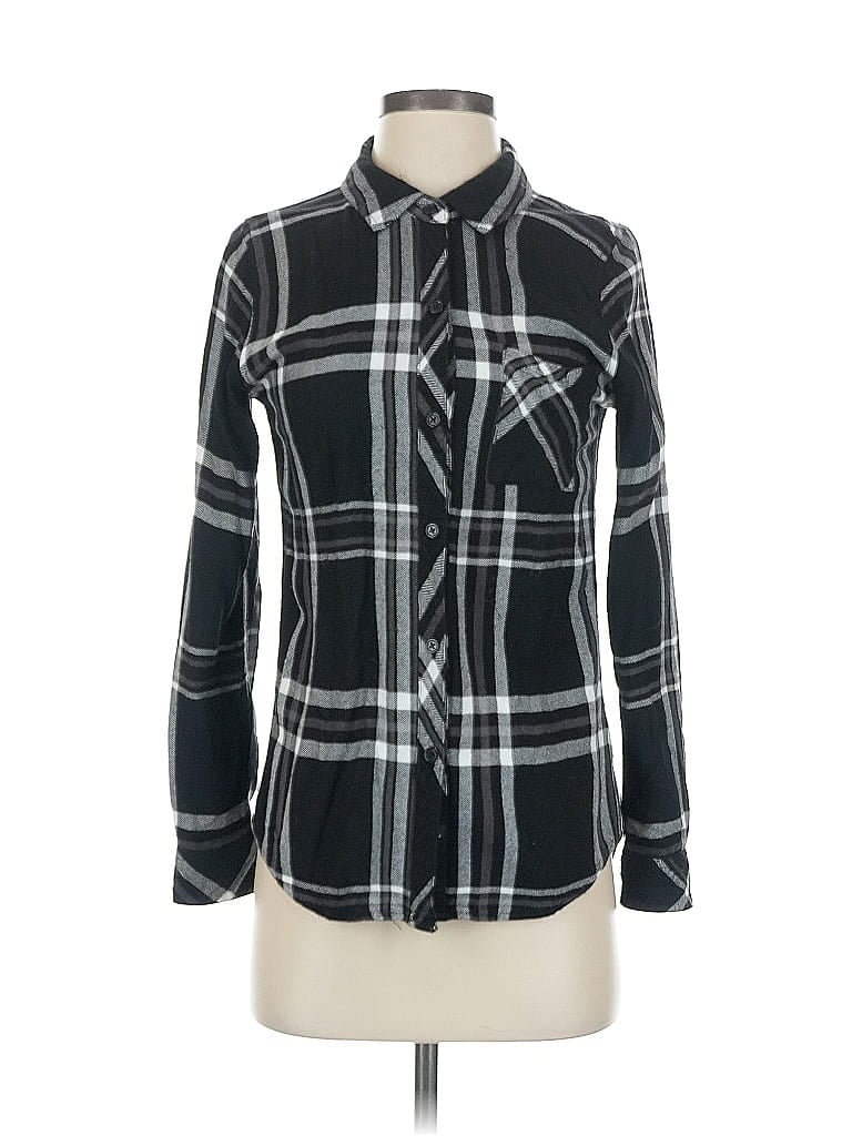 Pre-owned Rails Long Sleeve Button Down Shirt In Black