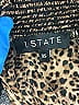 1.State 100% Polyester Animal Print Brown Short Sleeve Blouse Size XS - photo 7