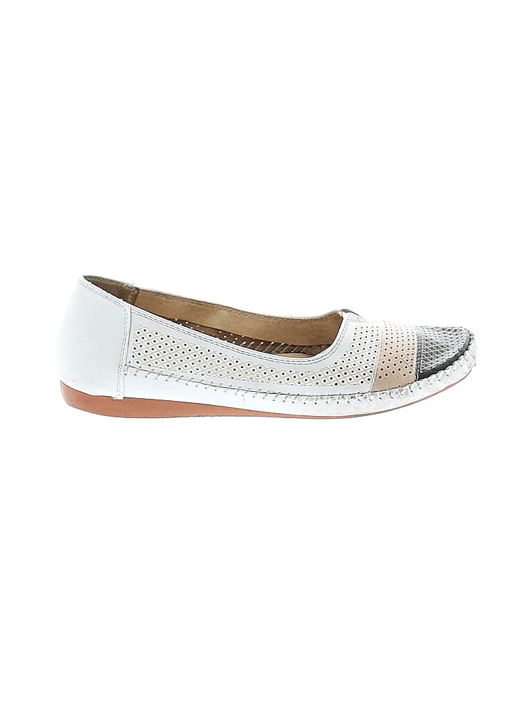 Pre-owned Assorted Brands Flats In White