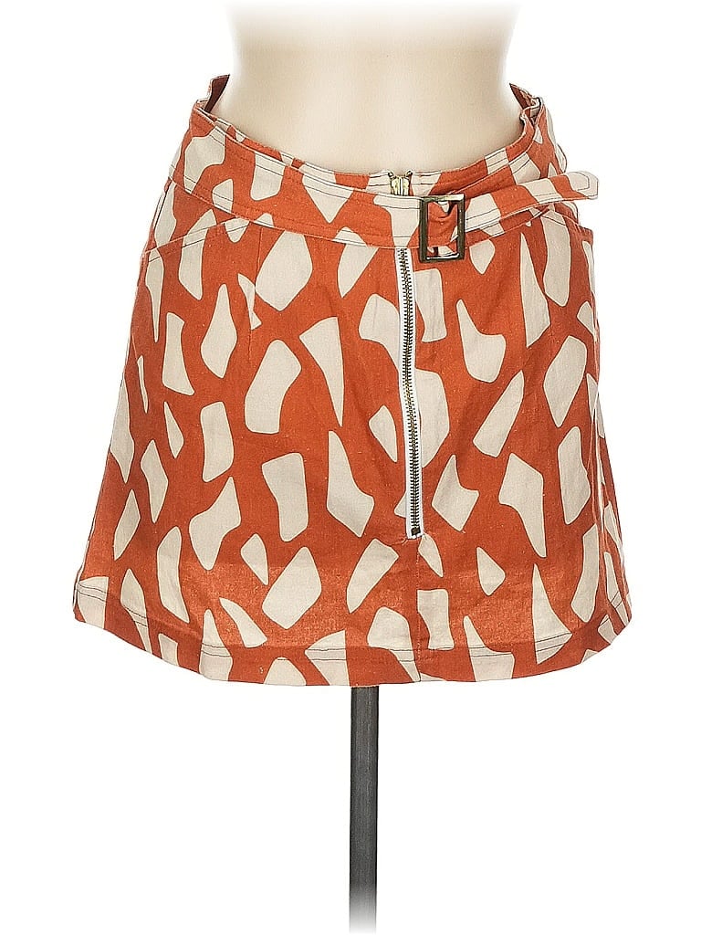 Pre-owned Ellejay Casual Skirt In Orange