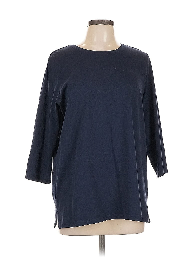 Lands' End 100% Cotton Blue 3/4 Sleeve T-Shirt Size L - 68% off | ThredUp