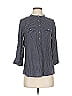 Stylus 100% Rayon Houndstooth Gray 3/4 Sleeve Button-Down Shirt Size S - photo 1