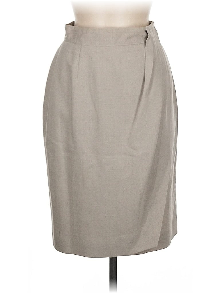Pre-owned Jones New York Wool Skirt In Gray