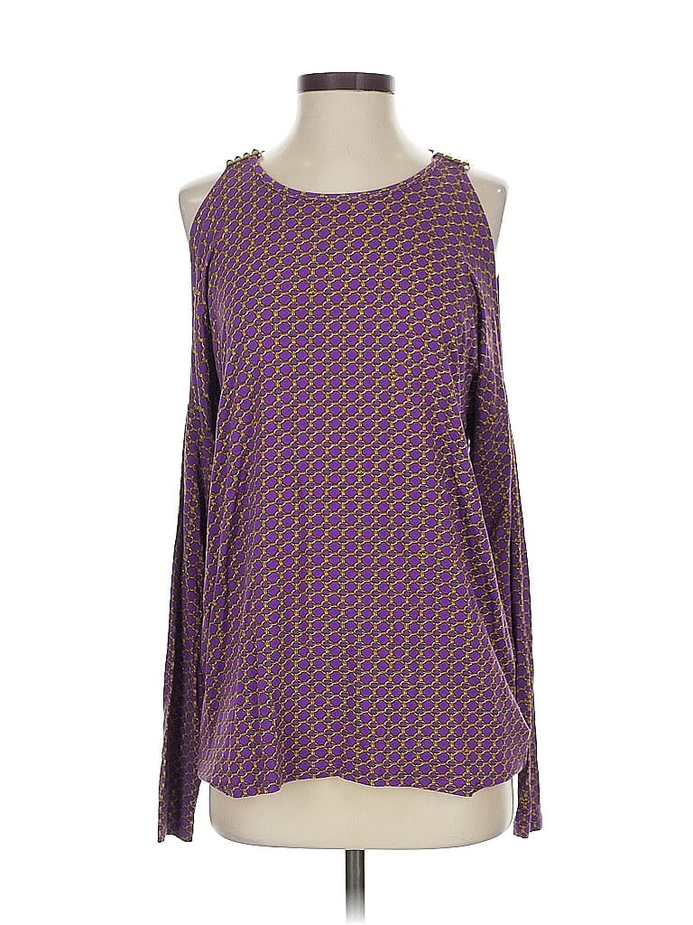 Pre-owned Michael Michael Kors Long Sleeve Blouse In Purple