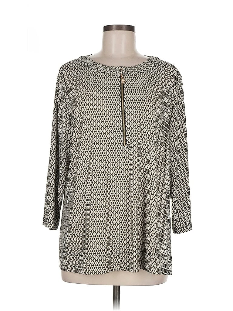 Pre-owned T Tahari 3/4 Sleeve Blouse In White