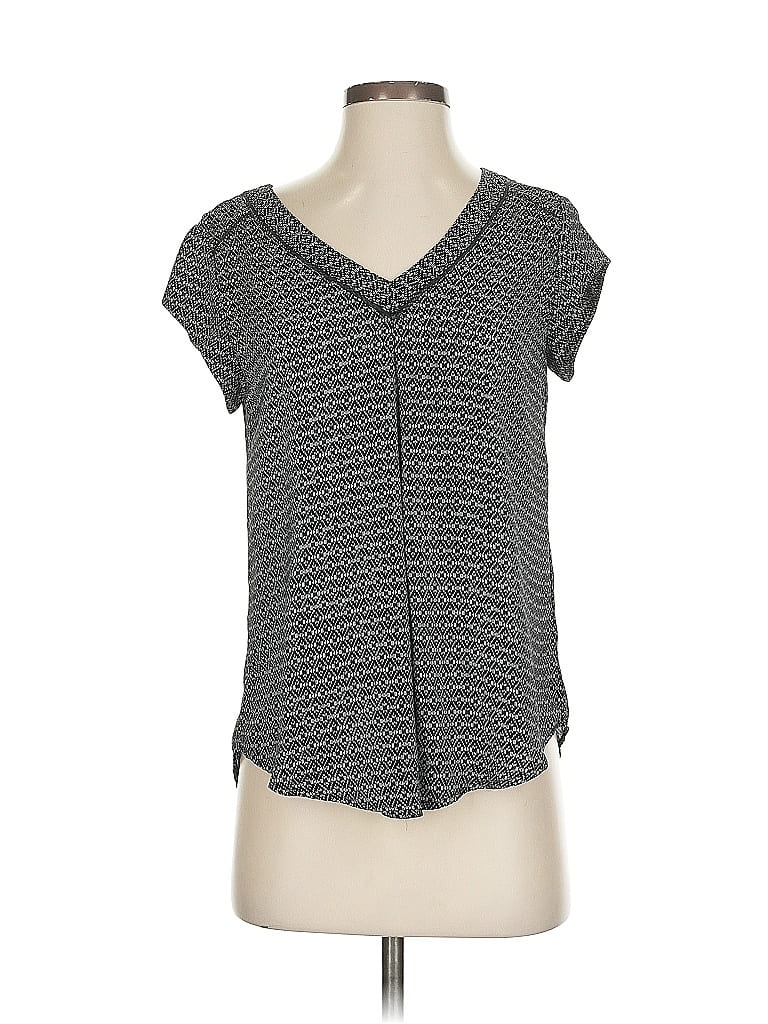 Pre-owned Fun2fun Short Sleeve Top Gray V Neck Tops