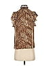 1.State 100% Polyester Animal Print Brown Short Sleeve Blouse Size XS - photo 1