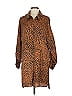 Missguided Animal Print Brown Long Sleeve Blouse Size 4 - photo 1