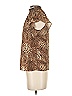 1.State 100% Polyester Animal Print Brown Short Sleeve Blouse Size XS - photo 5