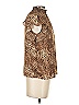 1.State 100% Polyester Animal Print Brown Short Sleeve Blouse Size XS - photo 4