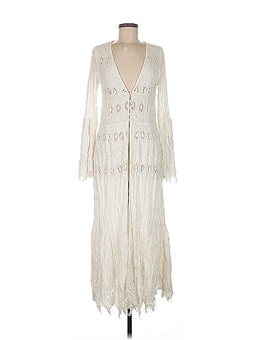 Free People 100% Cotton Ivory Cocktail Dress Size M
