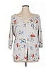 Daytrip Gray 3/4 Sleeve Blouse Size XL - photo 1