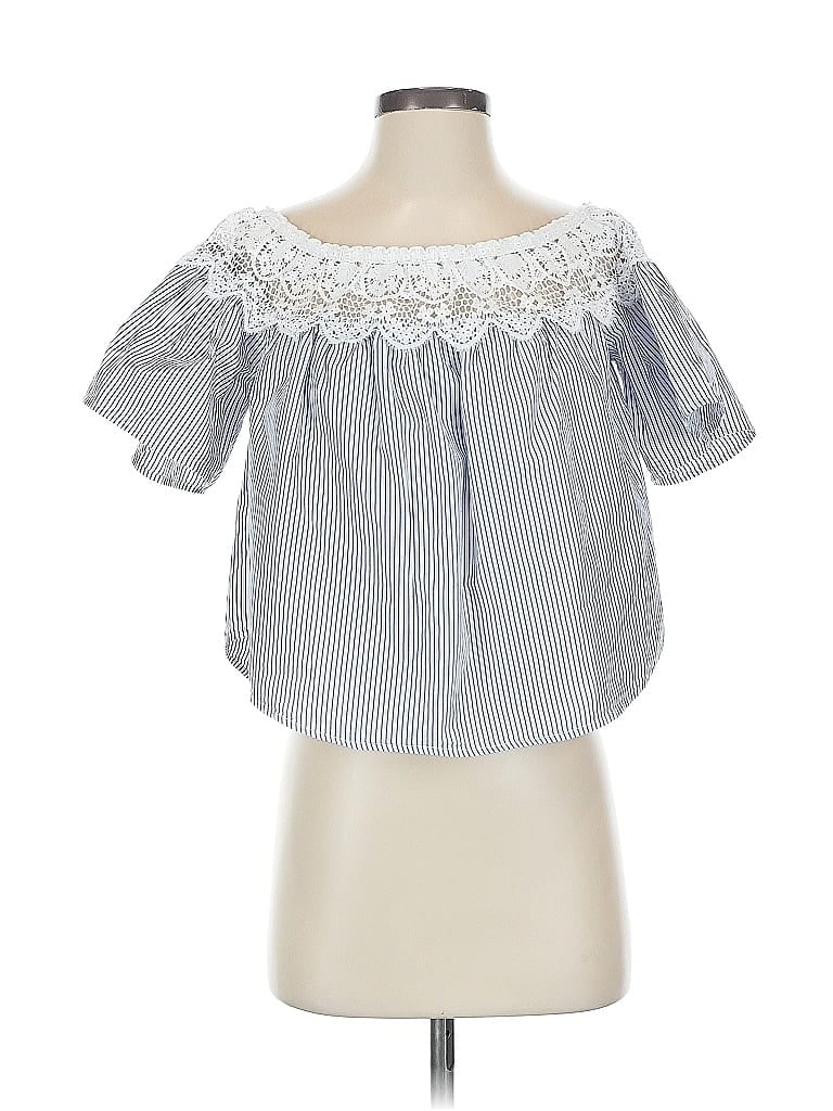 Pre-owned Forever 21 Short Sleeve Blouse In Blue