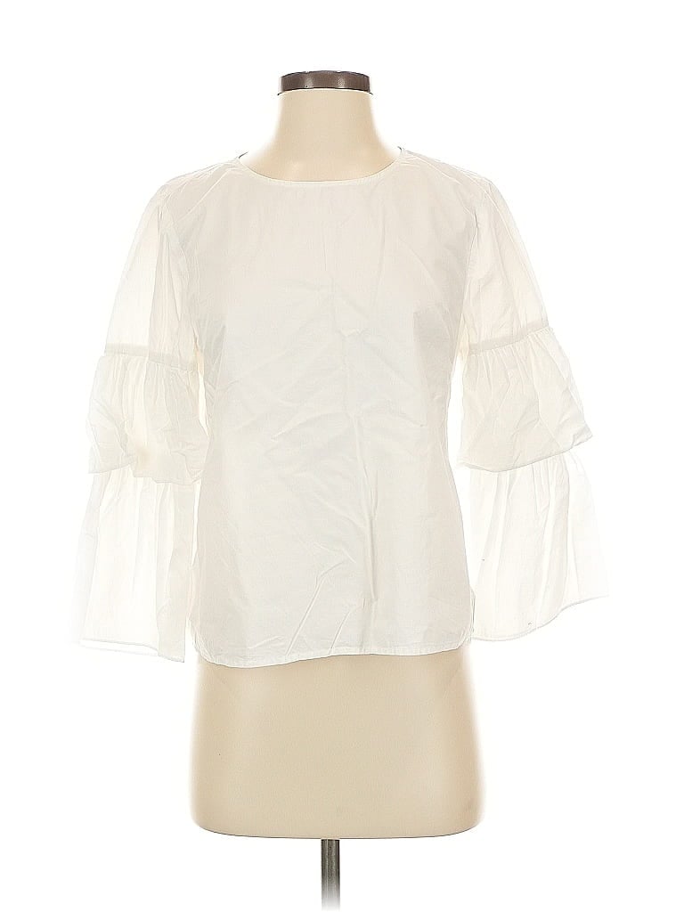 Pre-owned Madewell 3/4 Sleeve Blouse In White
