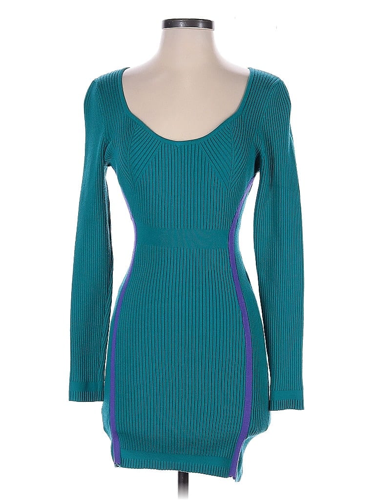 Pre-owned Herve By Herve Leger Cocktail Dress In Blue