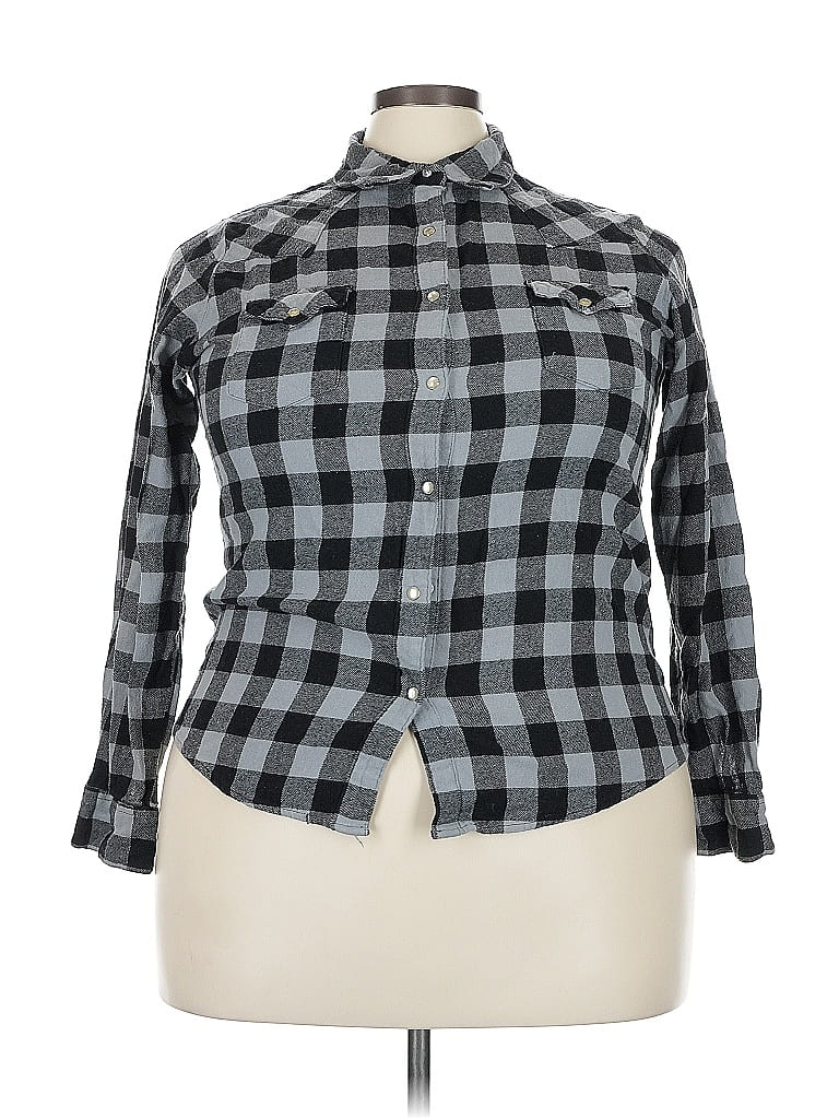 Click to view more detailed imagery on our partner's website Pre-owned Wrangler Jeans Co Long Sleeve Button Down Shirt In Gray